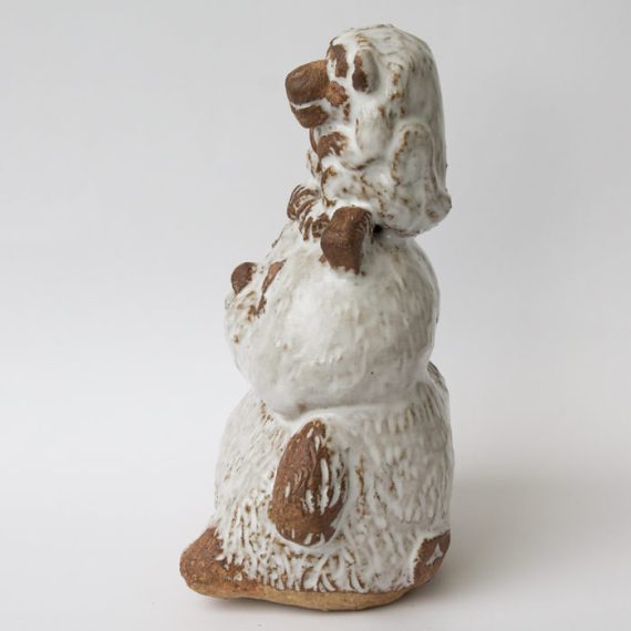 Arg panda med en apa på huvudet – keramik figur - Bild 2
