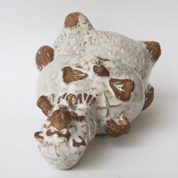 Arg panda med en apa på huvudet – keramik figur - Bild 6