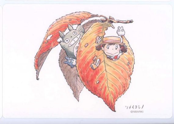 Totoro vykort – Körsbärsblad