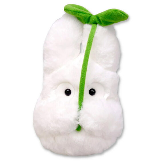 Liten Vit Totoro med löv – mjukis